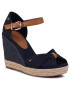 Tommy Hilfiger Espadrilles Basic Opened Toe High Wedge FW0FW04784 Sötétkék - Pepit.hu