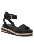 Tommy Hilfiger Espadrilles Colored Rope Low Wedge Sandal FW0FW06233 Fekete - Pepit.hu