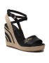 Tommy Hilfiger Espadrilles Elevated Th Leather Wedge Sandal FW0FW06356 Fekete - Pepit.hu