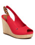 Tommy Hilfiger Espadrilles Iconic Elena Sling Back Wedge FW0FW04789 Piros - Pepit.hu