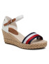 Tommy Hilfiger Espadrilles Shimmery Ribbon Mid Wedge Sandal FW0FW05614 Fehér - Pepit.hu