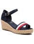 Tommy Hilfiger Espadrilles Shimmery Ribbon Mid Wedge Sandal FW0FW05614 Sötétkék - Pepit.hu