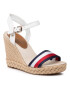 Tommy Hilfiger Espadrilles Shimmery Ribon High Wedge FW0FW05590 Fehér - Pepit.hu