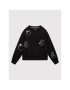 Tommy Hilfiger Pulóver Sparkle Embroidery KG0KG06341 D Fekete Relaxed Fit - Pepit.hu