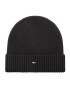 Tommy Hilfiger Sapka Essential Flag Beanie AM0AM10337 Fekete - Pepit.hu