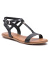 Tommy Hilfiger Szandál Feminine Leather Flat Sandal FW0FW05628 Fekete - Pepit.hu