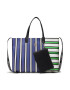 Tommy Hilfiger Táska Iconic Tommy Tote Stripe Mix AW0AW14766 Sötétkék - Pepit.hu