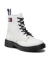 Tommy Jeans Bakancs Iridescent Eyelets Flat Boot EN0EN01537 Fehér - Pepit.hu