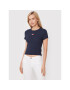 Tommy Jeans Póló Baby Crop Rib Center Badge DW0DW12604 Sötétkék Cropped Fit - Pepit.hu