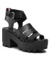 Tommy Jeans Szandál Heeled Leather Sandal EN0EN01803 Fekete - Pepit.hu