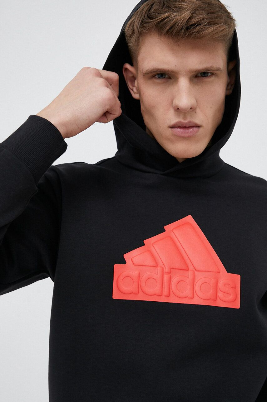 adidas felső fekete férfi nyomott mintás kapucnis - Pepit.hu