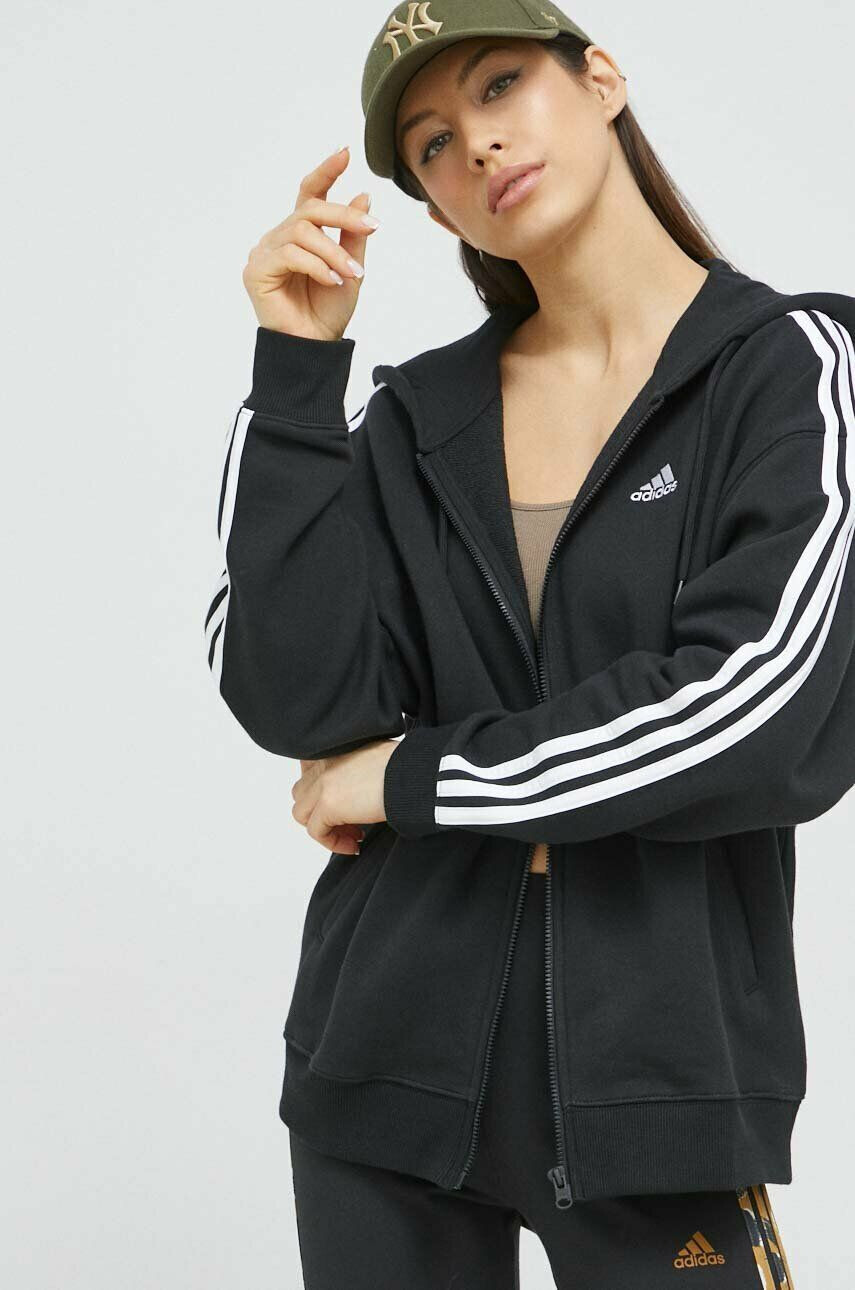 adidas felső fekete női nyomott mintás kapucnis - Pepit.hu