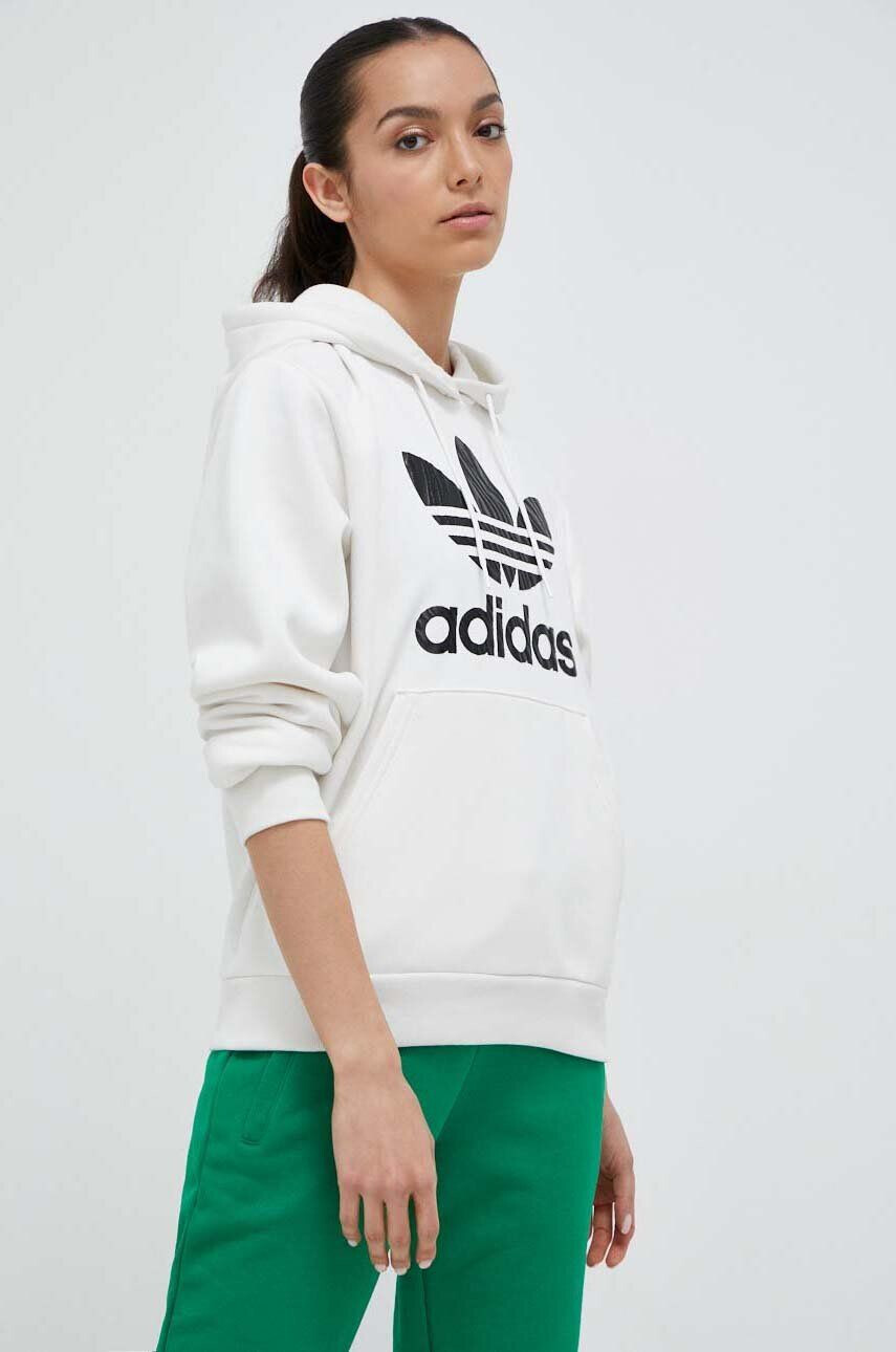 adidas Originals felső fehér női nyomott mintás kapucnis - Pepit.hu