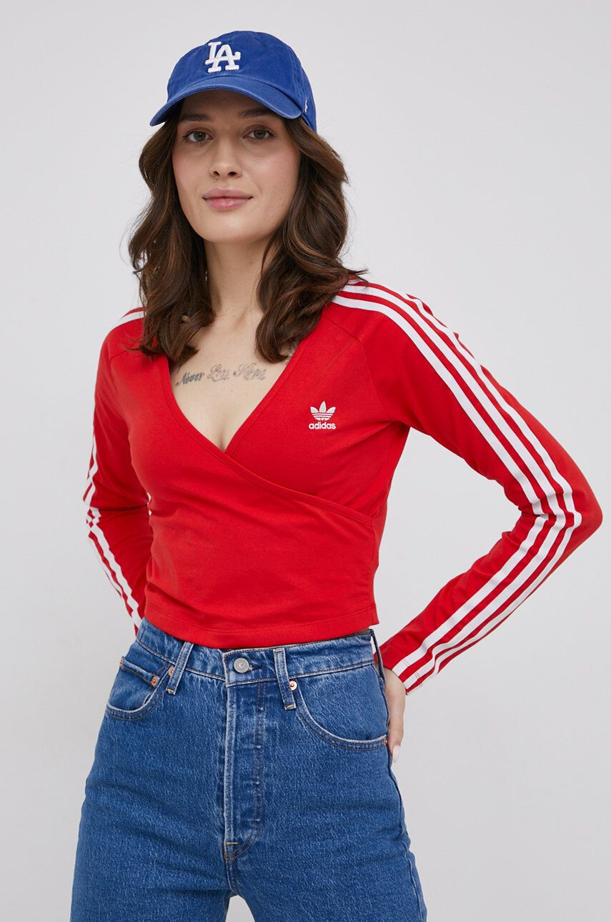 adidas Originals hosszú ujjú Adicolor HC2042 női piros - Pepit.hu