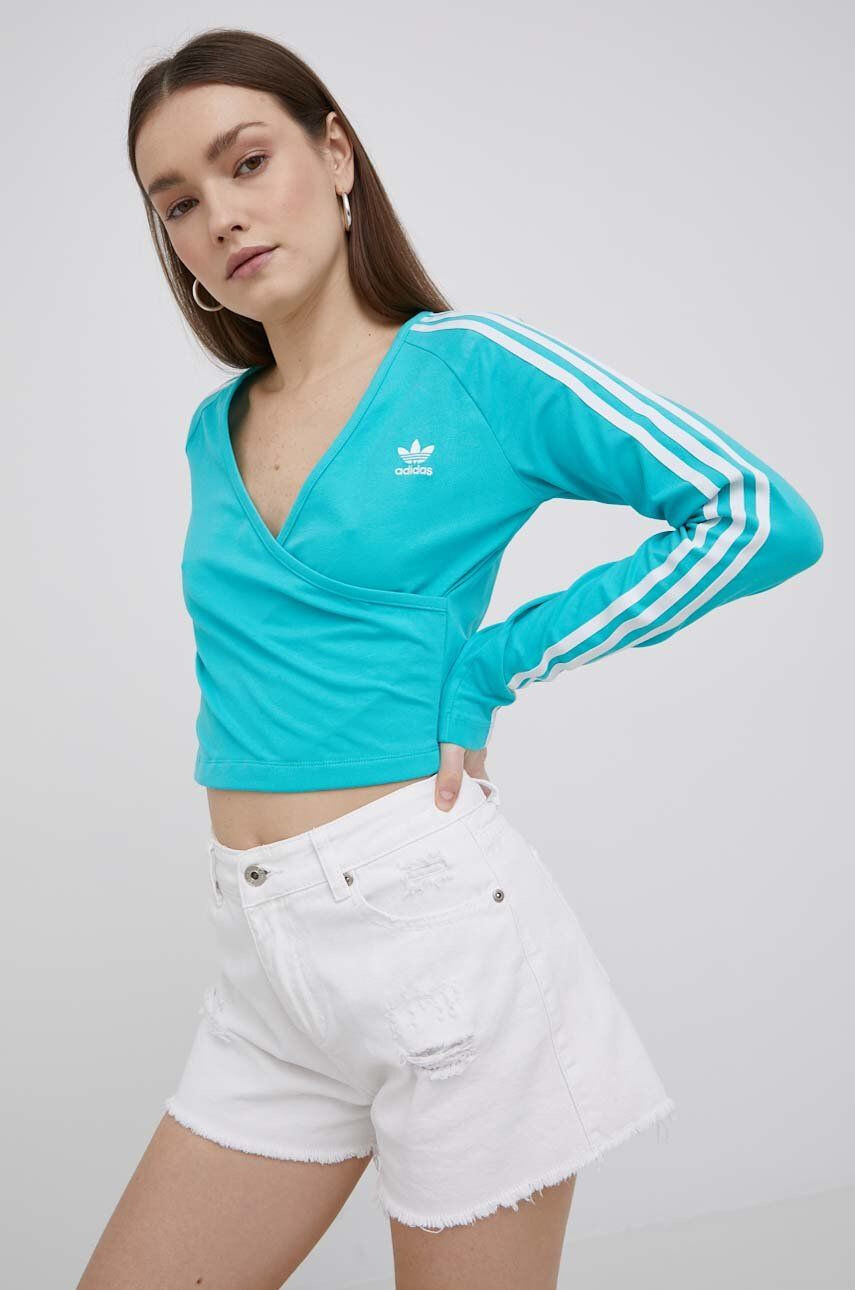 adidas Originals hosszú ujjú Adicolor HE4958 női türkiz - Pepit.hu