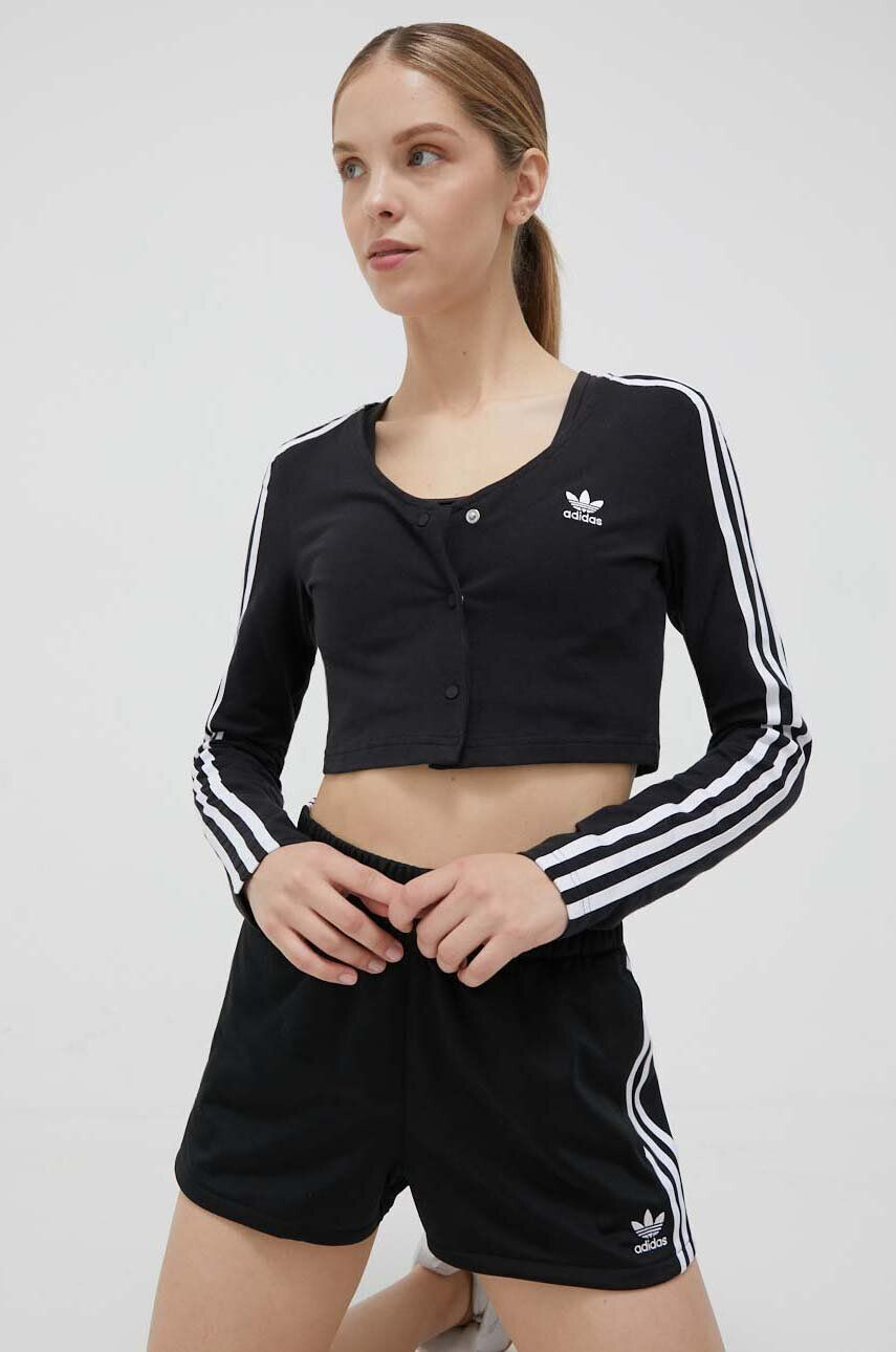 adidas Originals hosszú ujjú Button Long Sleeve Tee női fekete - Pepit.hu