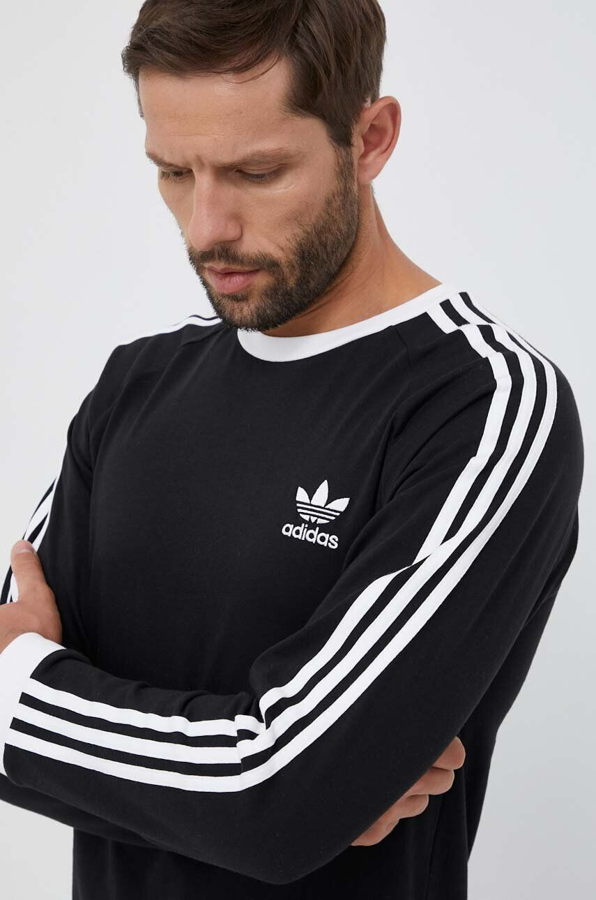 adidas Originals pamut hosszúujjú 3-Stripes Long Sleeve Tee fekete nyomott mintás - Pepit.hu