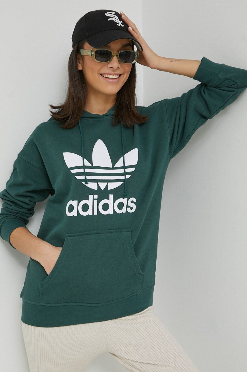 adidas Originals pamut melegítőfelső bézs női nyomott mintás - Pepit.hu