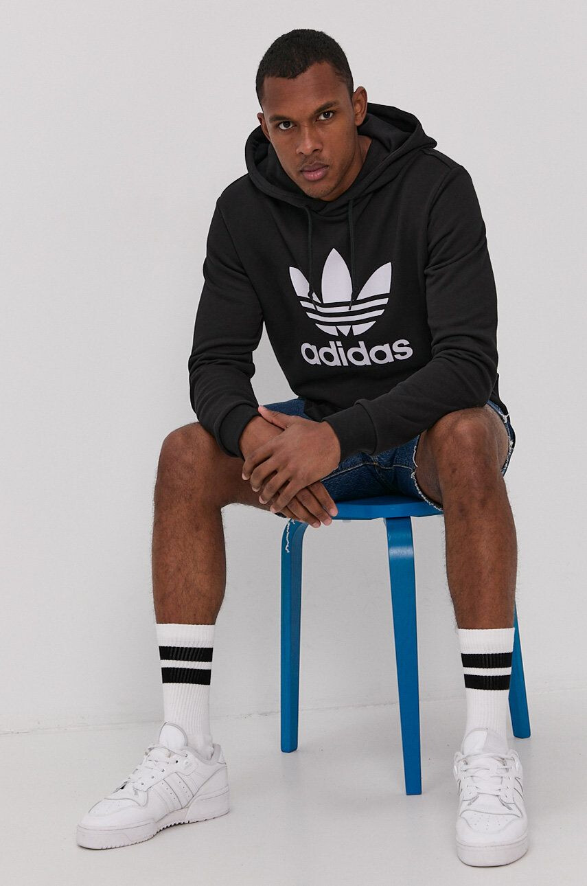 adidas Originals pamut melegítőfelső H06667 fekete férfi nyomott mintás - Pepit.hu