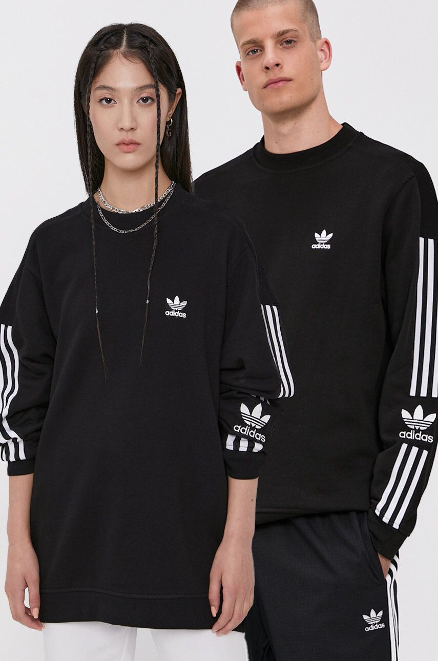 adidas Originals pamut melegítőfelső H41315 fekete nyomott mintás - Pepit.hu