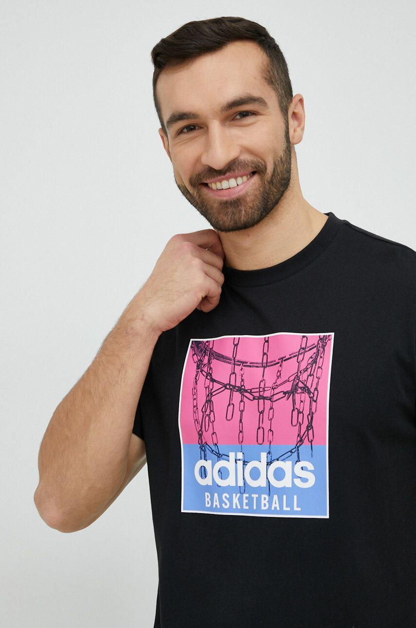 adidas Performance Adidas Originals pamut póló fekete nyomott mintás - Pepit.hu