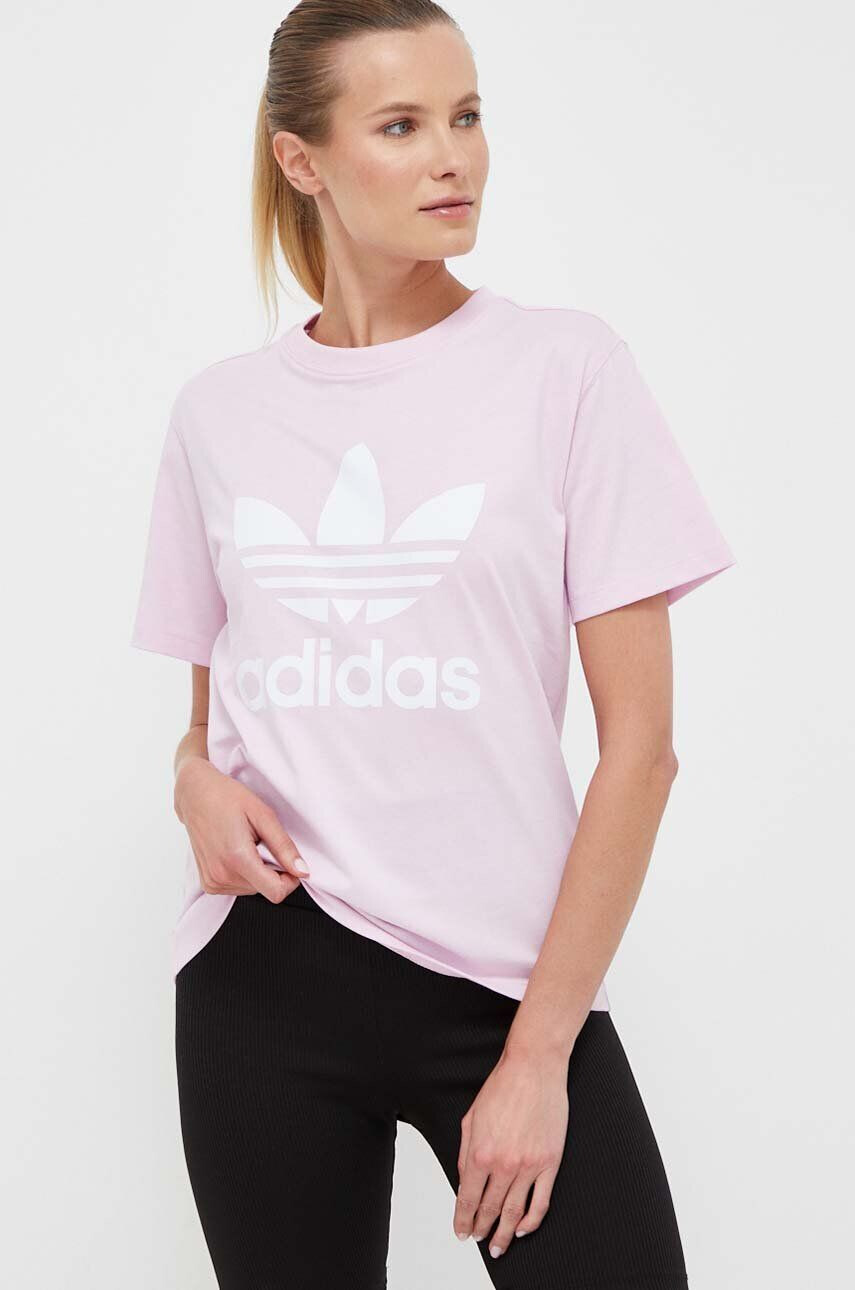 adidas Originals pamut póló rózsaszín - Pepit.hu