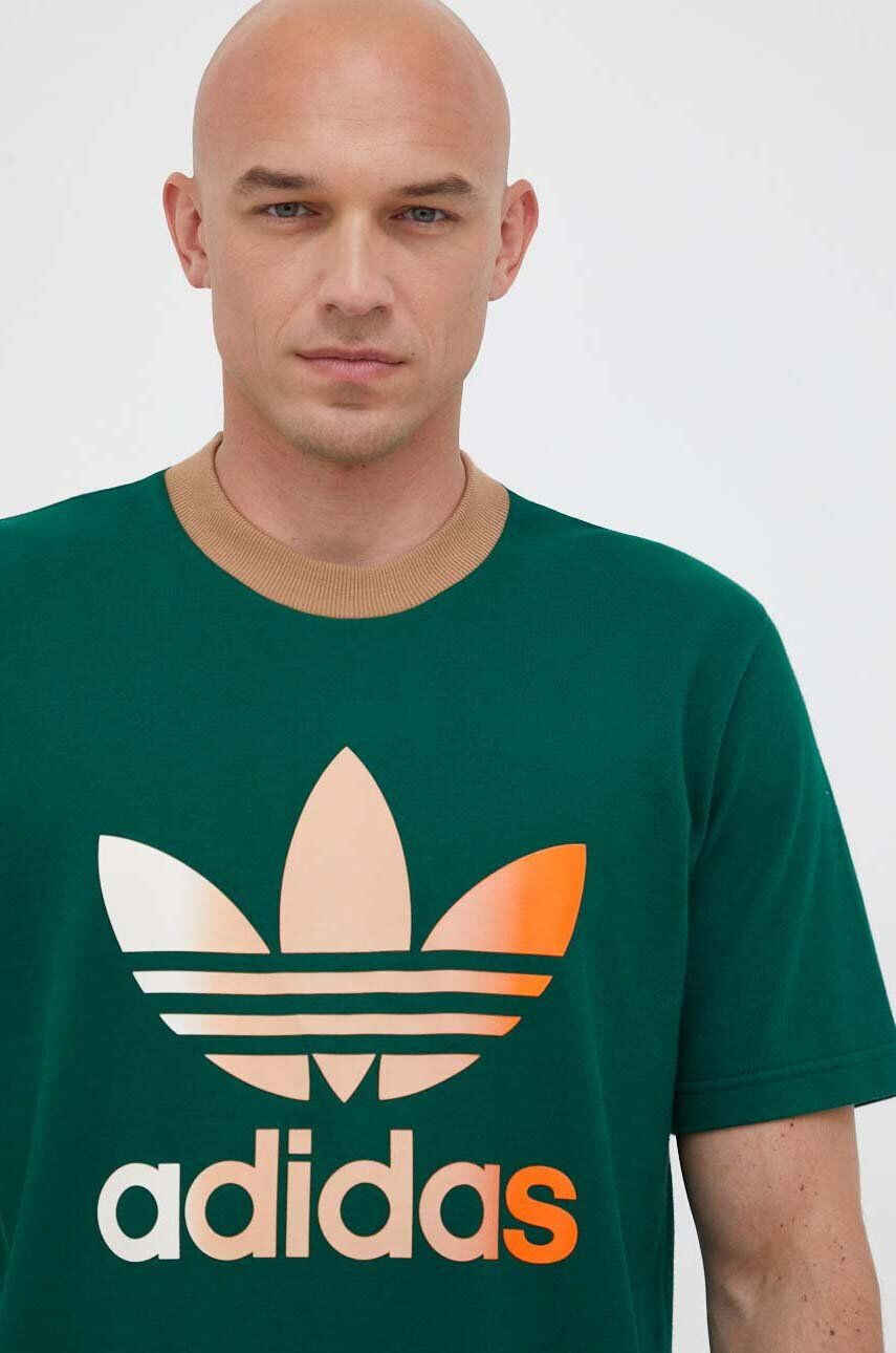 adidas Originals pamut póló zöld nyomott mintás - Pepit.hu