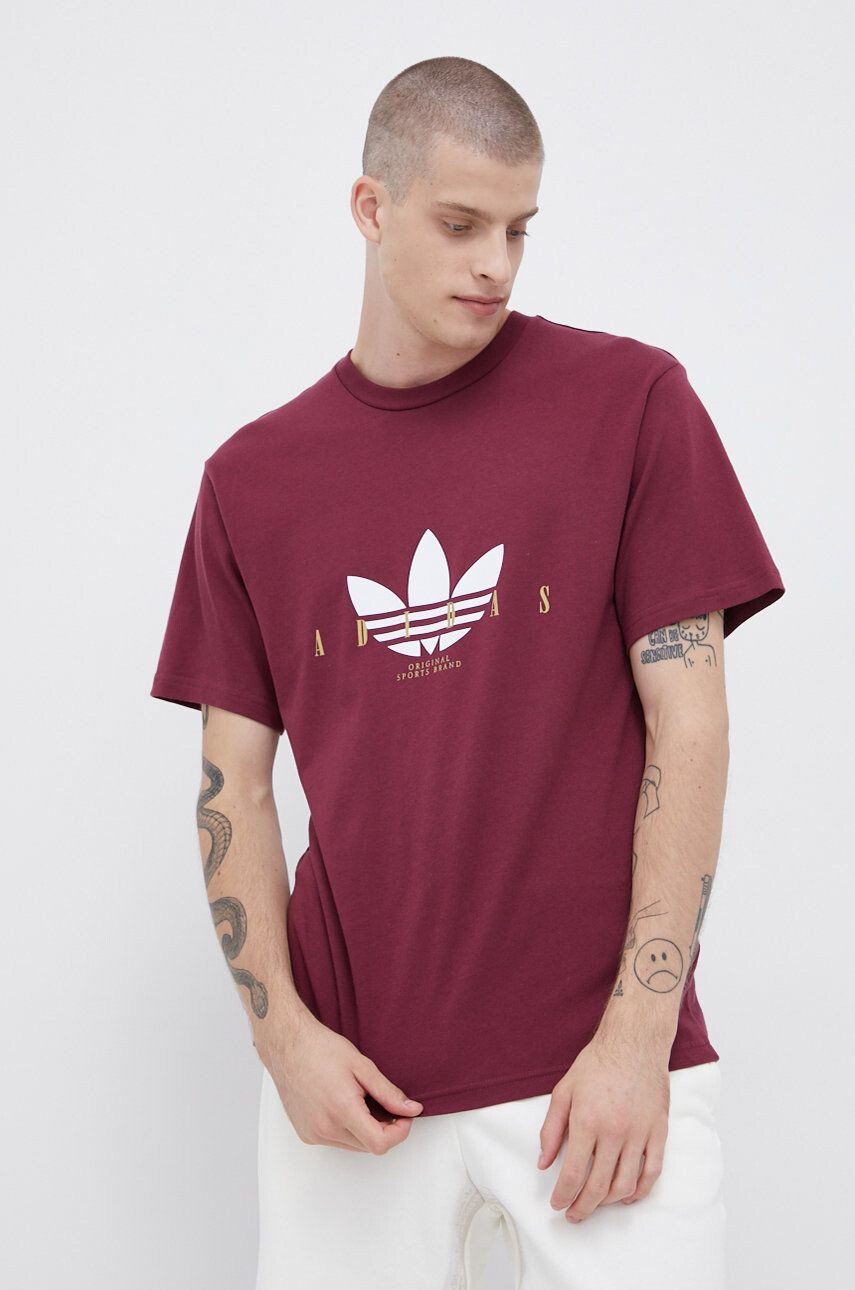 adidas Originals pamut póló Adicolor Classics Trefoil Tee fehér nyomott mintás - Pepit.hu