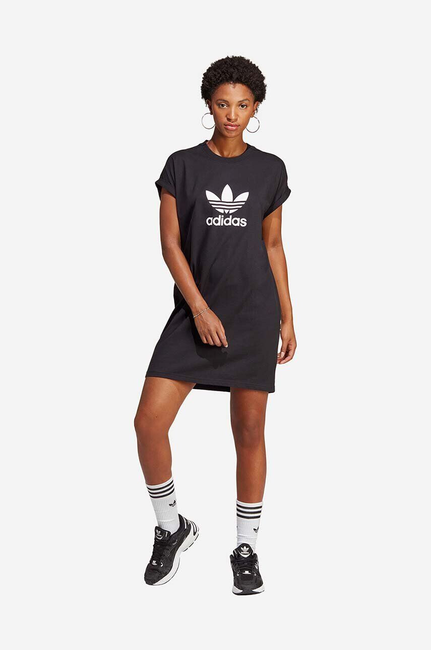 adidas Originals pamut ruha fekete mini egyenes - Pepit.hu