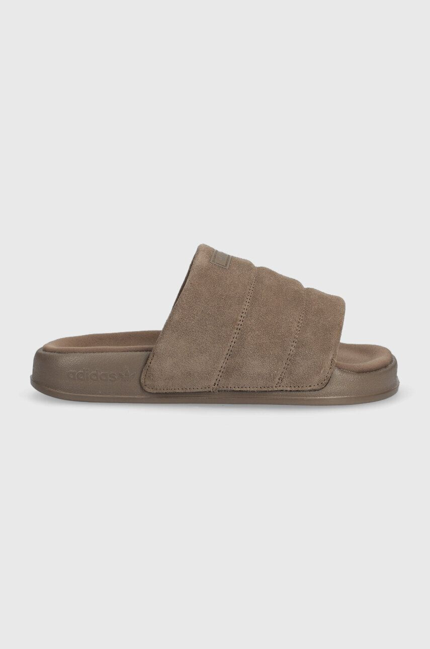 adidas Originals papucs velúrból Adilette Essential barna női IE9649 - Pepit.hu