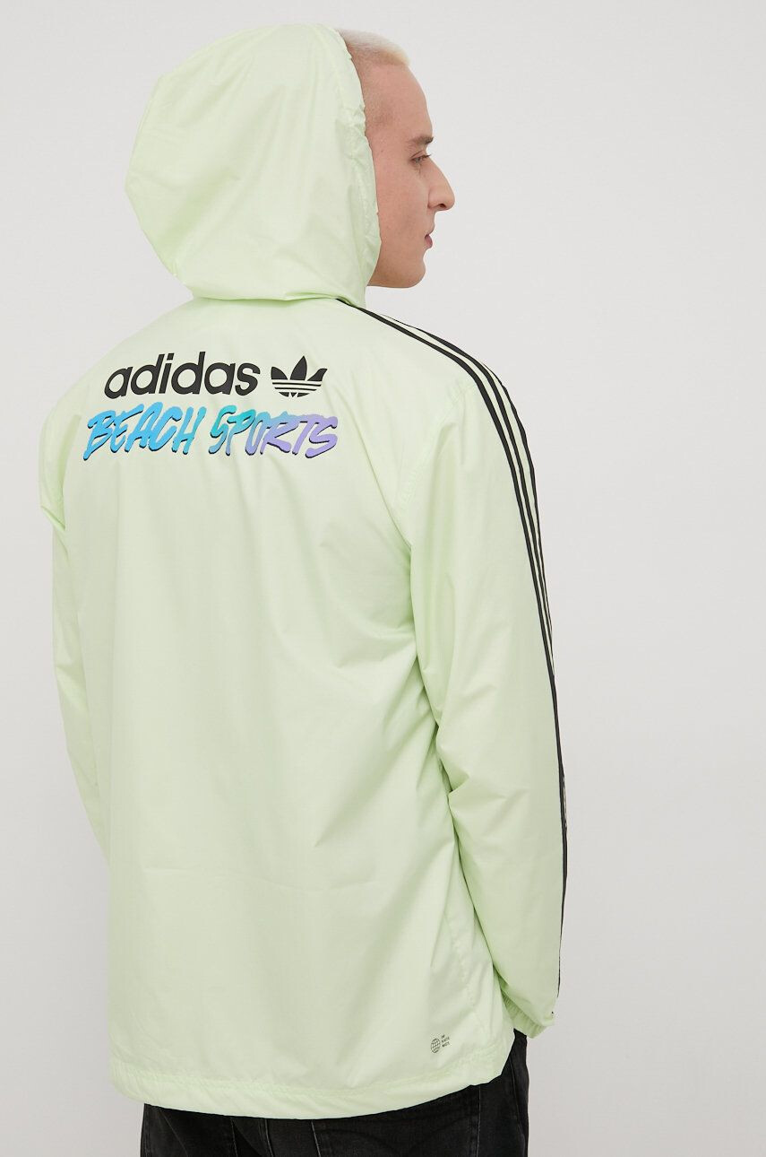 adidas Originals rövid kabát HF4865 férfi zöld átmeneti oversize - Pepit.hu