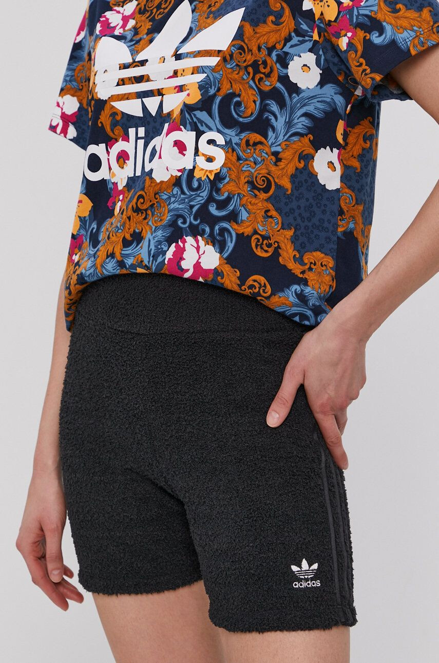 adidas Originals rövidnadrág H18836 női fekete sima magas derekú - Pepit.hu