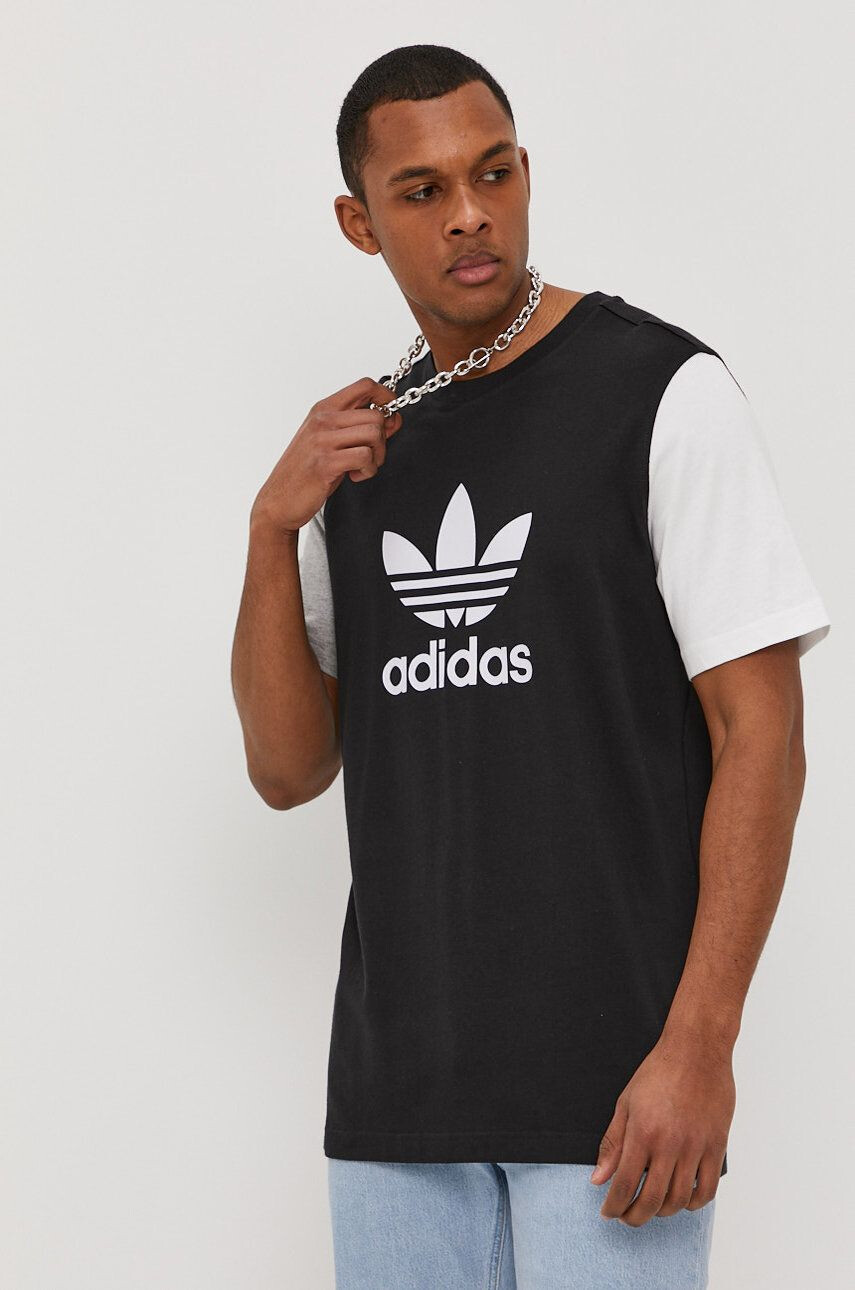 adidas Originals t-shirt fekete nyomott mintás - Pepit.hu