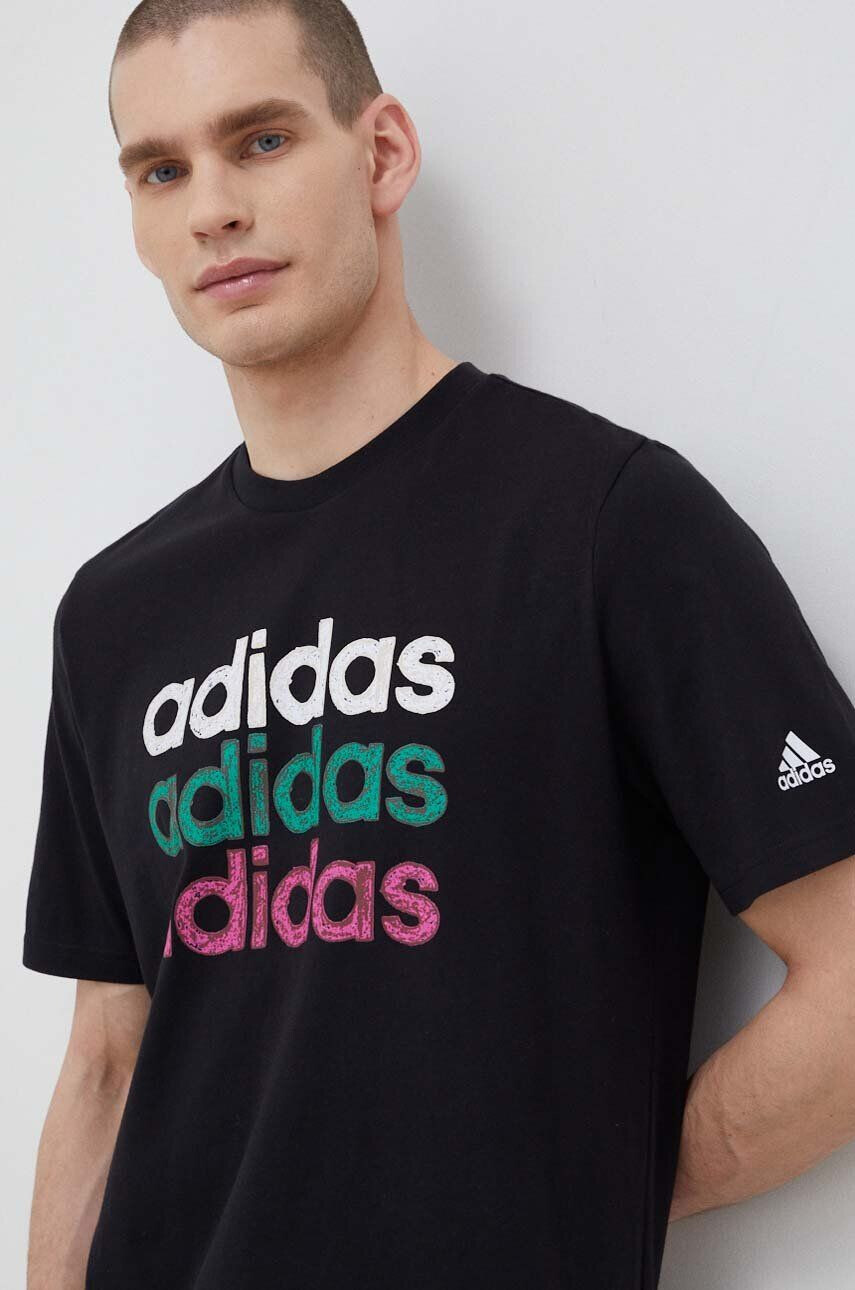 adidas pamut póló fekete mintás - Pepit.hu