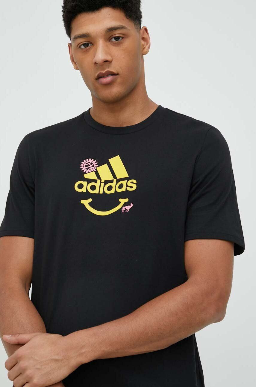 adidas pamut póló fekete nyomott mintás - Pepit.hu