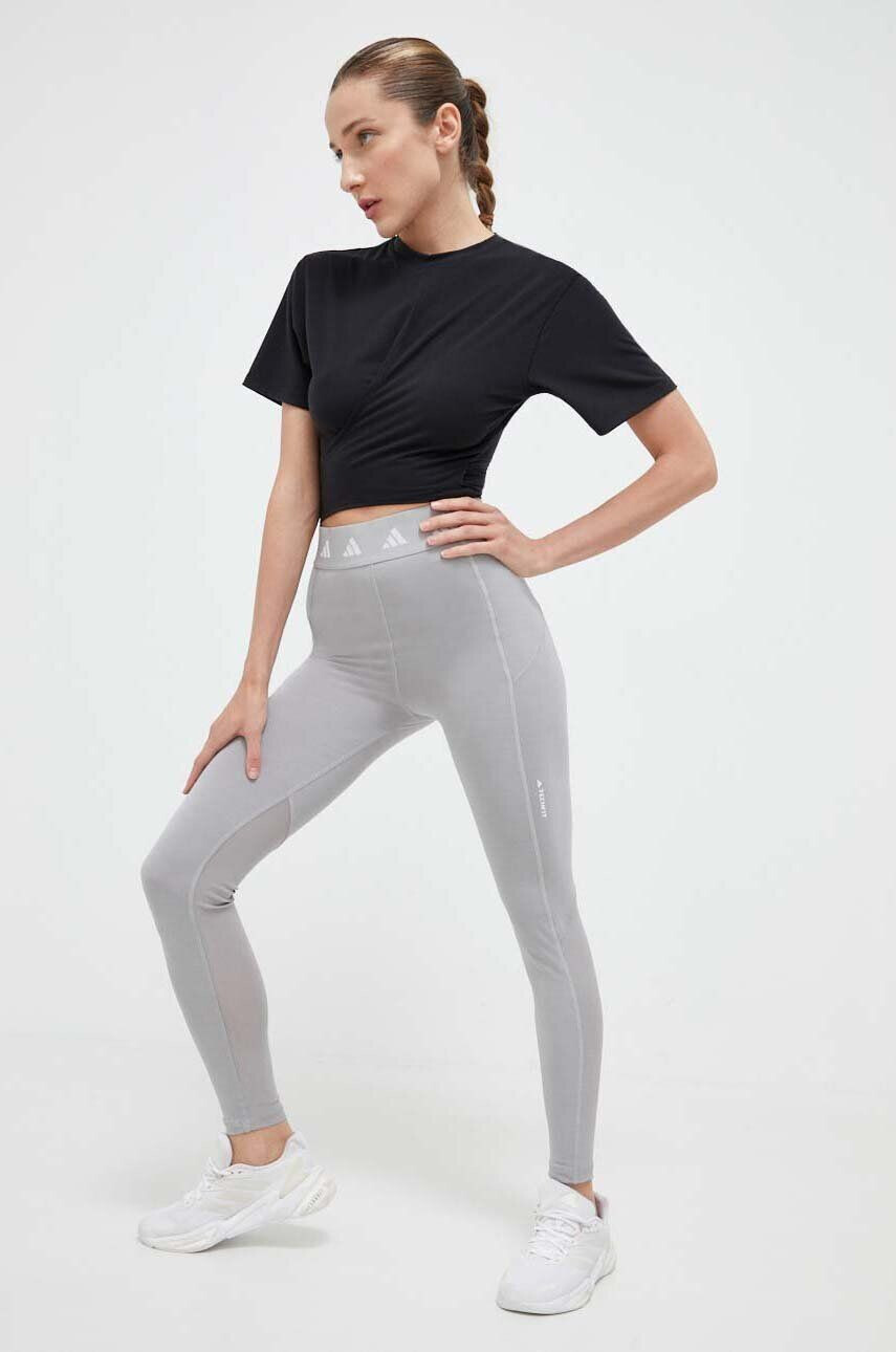 adidas Performance edzős legging Techfit szürke nyomott mintás - Pepit.hu