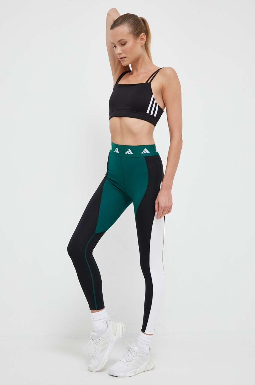 adidas Performance edzős legging Techfit Colorblock zöld mintás - Pepit.hu