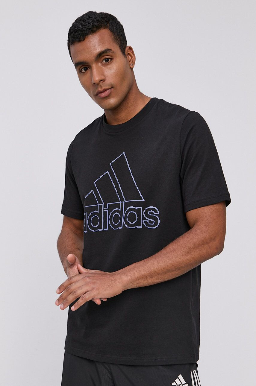 adidas Performance t-shirt GV5163 fekete férfi nyomott mintás - Pepit.hu