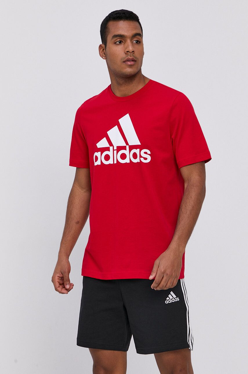 adidas t-shirt GK9124 piros férfi nyomott mintás - Pepit.hu