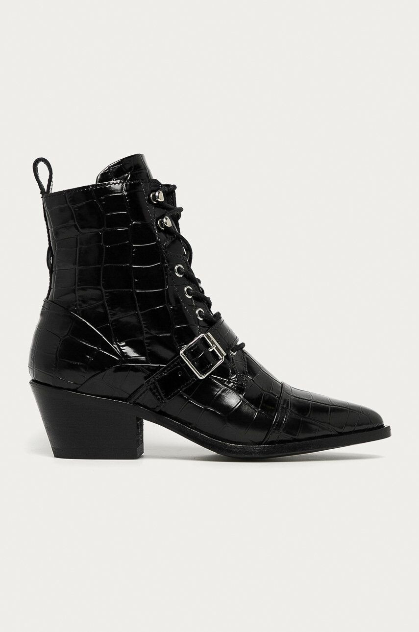 AllSaints Bőr csizma Katy Croco - Pepit.hu