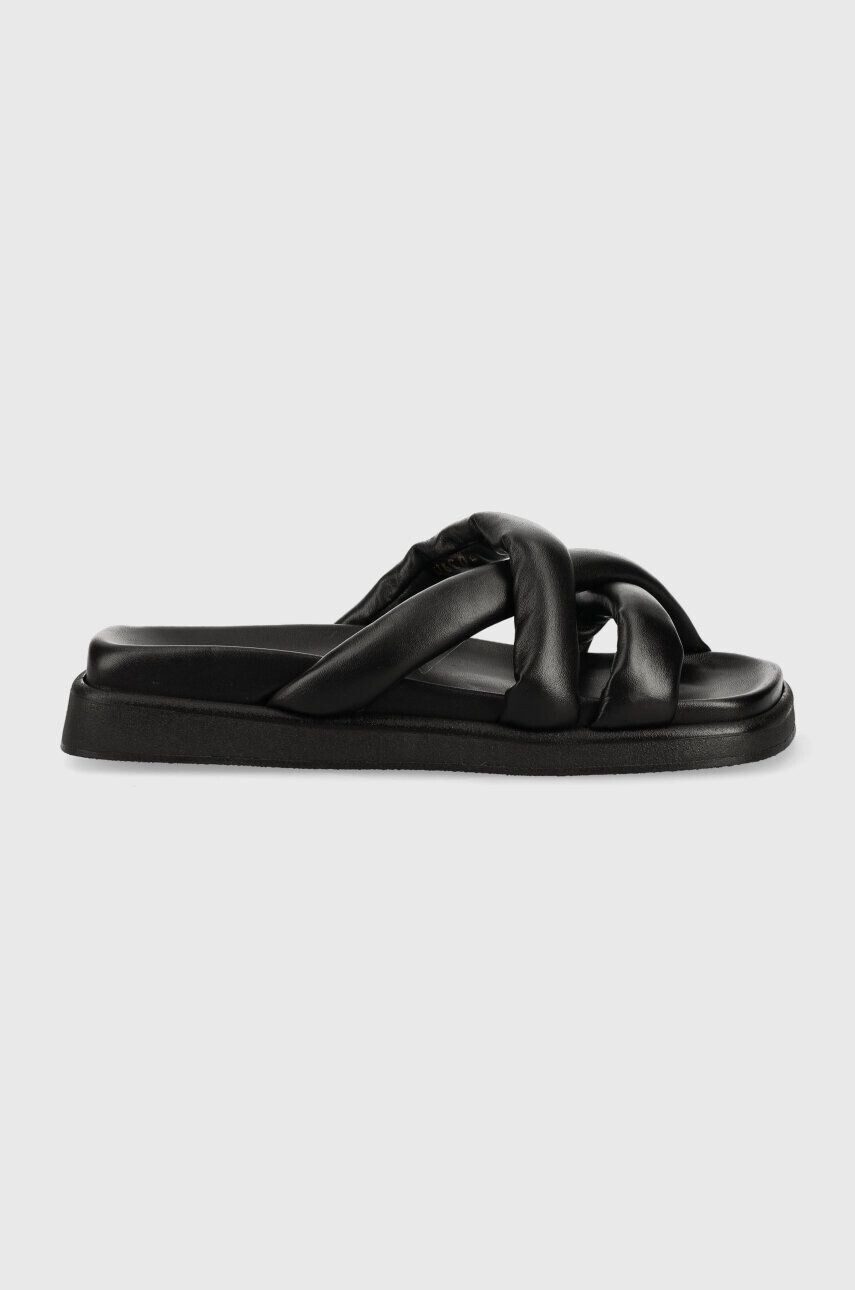 Alohas bőr papucs Slip On Cross fekete női S00202.25 - Pepit.hu