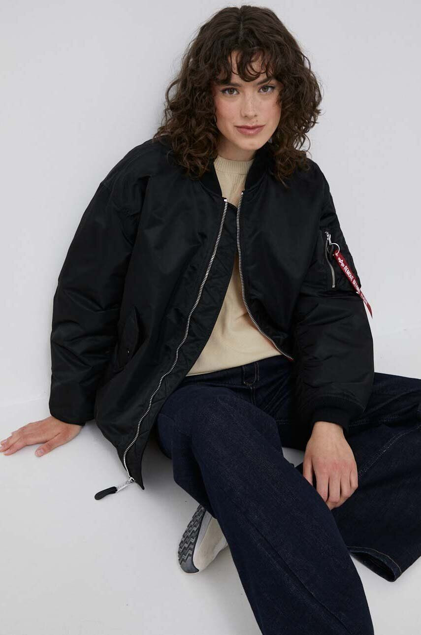 Alpha Industries bomber dzseki MA-1 CORE WMN női fekete téli oversize - Pepit.hu