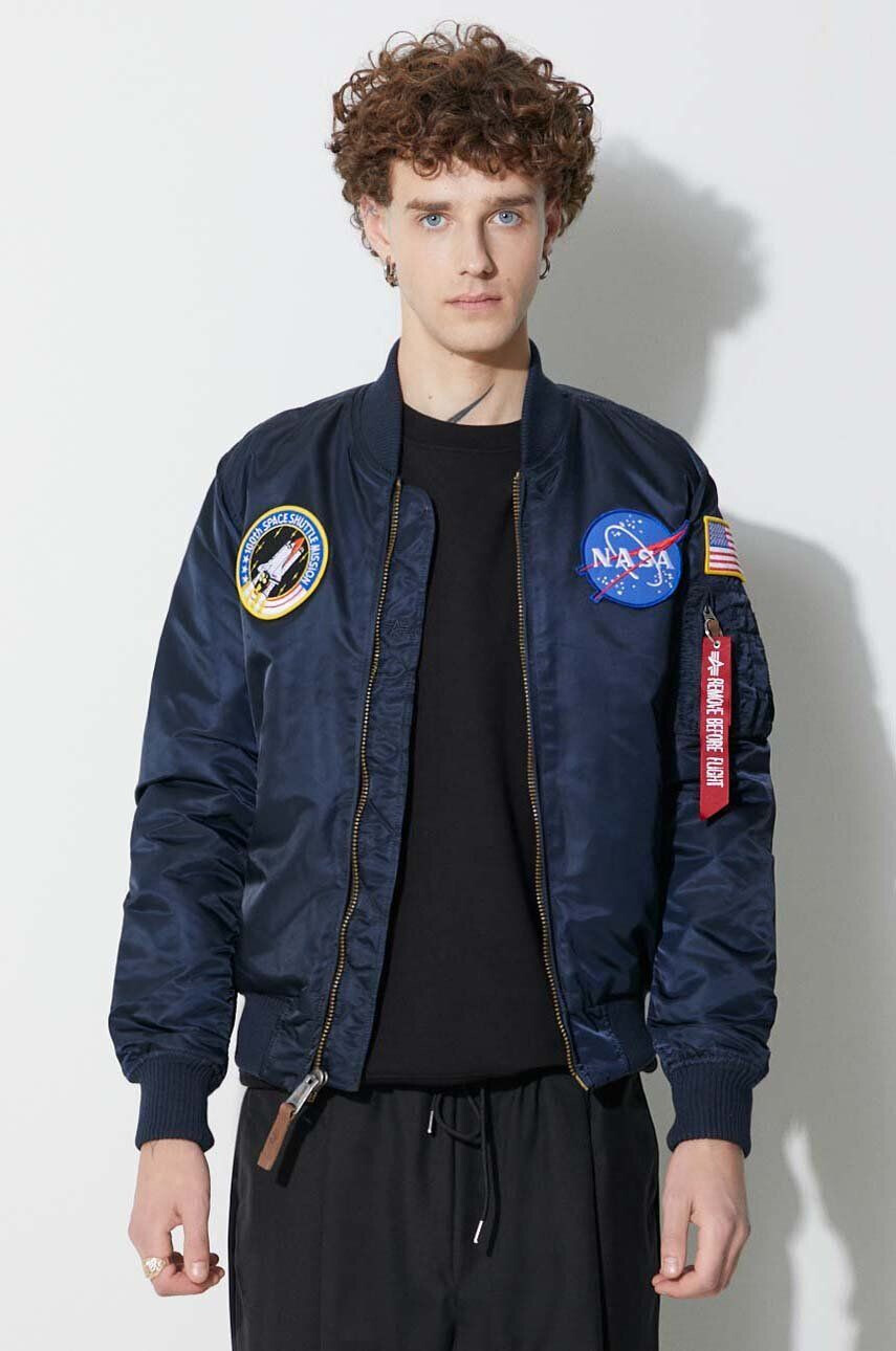 Alpha Industries bomber dzseki MA-1 VF NASA férfi sötétkék átmeneti - Pepit.hu