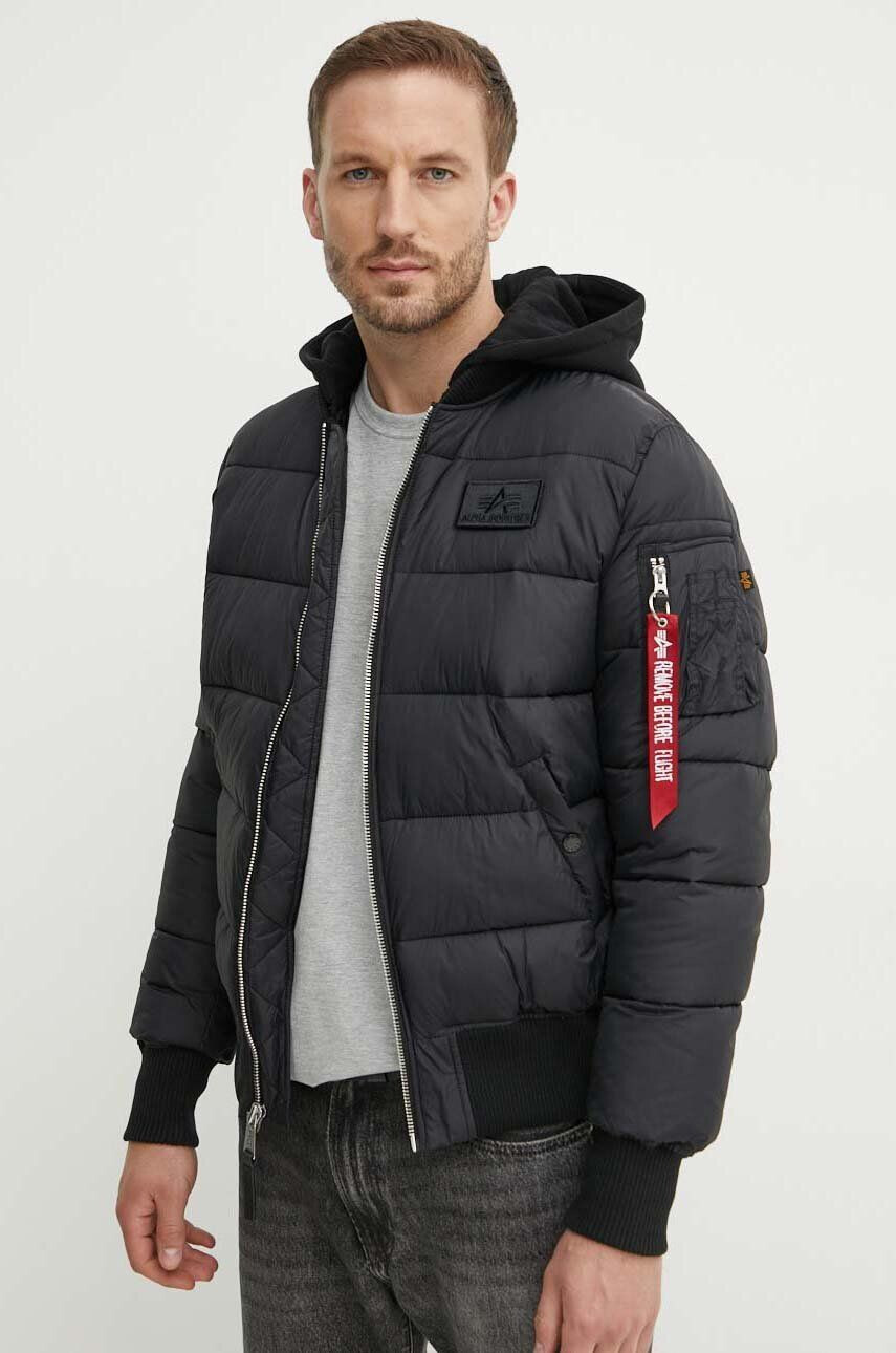 Alpha Industries rövid kabát MA-1 ZH Back Print Puffer FD férfi fekete téli - Pepit.hu