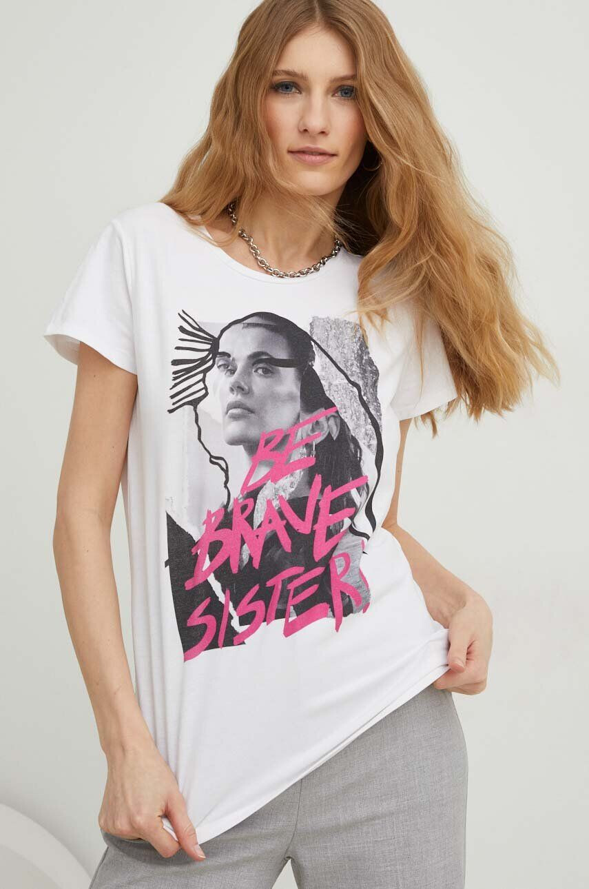 Answear Lab t-shirt X limited collection SISTERHOOD női fehér - Pepit.hu