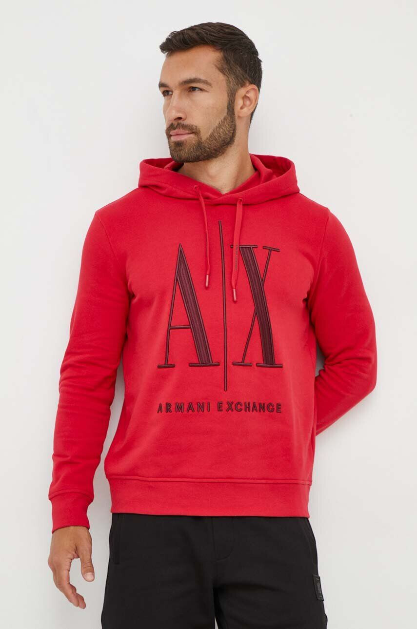 Armani Exchange pamut melegítőfelső bézs férfi nyomott mintás kapucnis - Pepit.hu