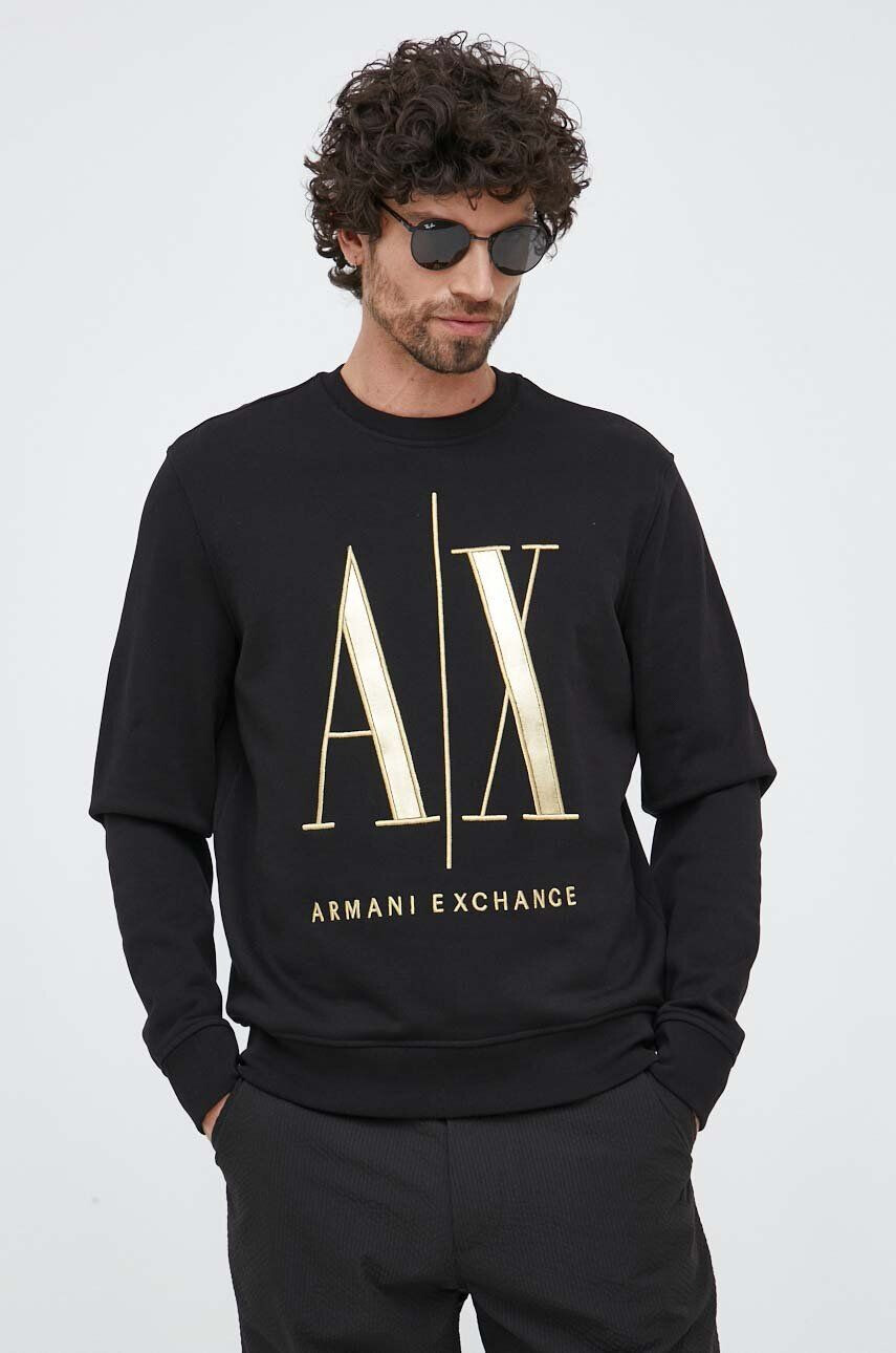 Armani Exchange pamut melegítőfelső fekete férfi nyomott mintás - Pepit.hu