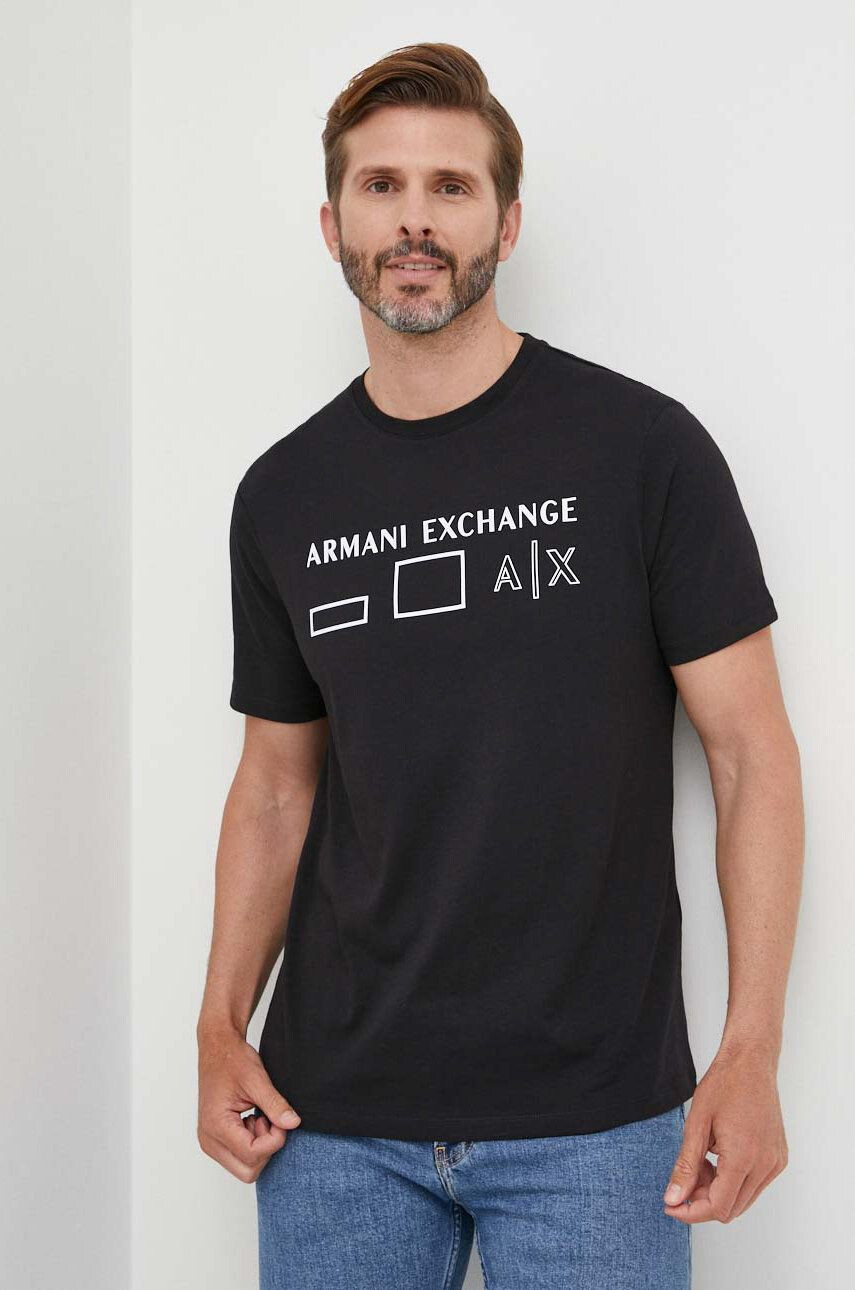 Armani Exchange pamut póló piros nyomott mintás - Pepit.hu