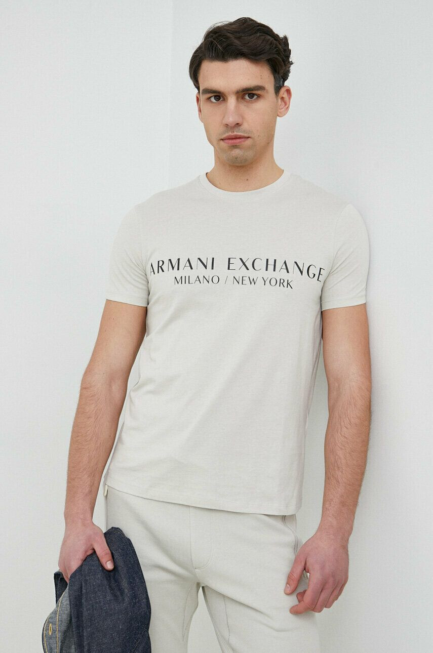 Armani Exchange pamut póló fehér nyomott mintás - Pepit.hu