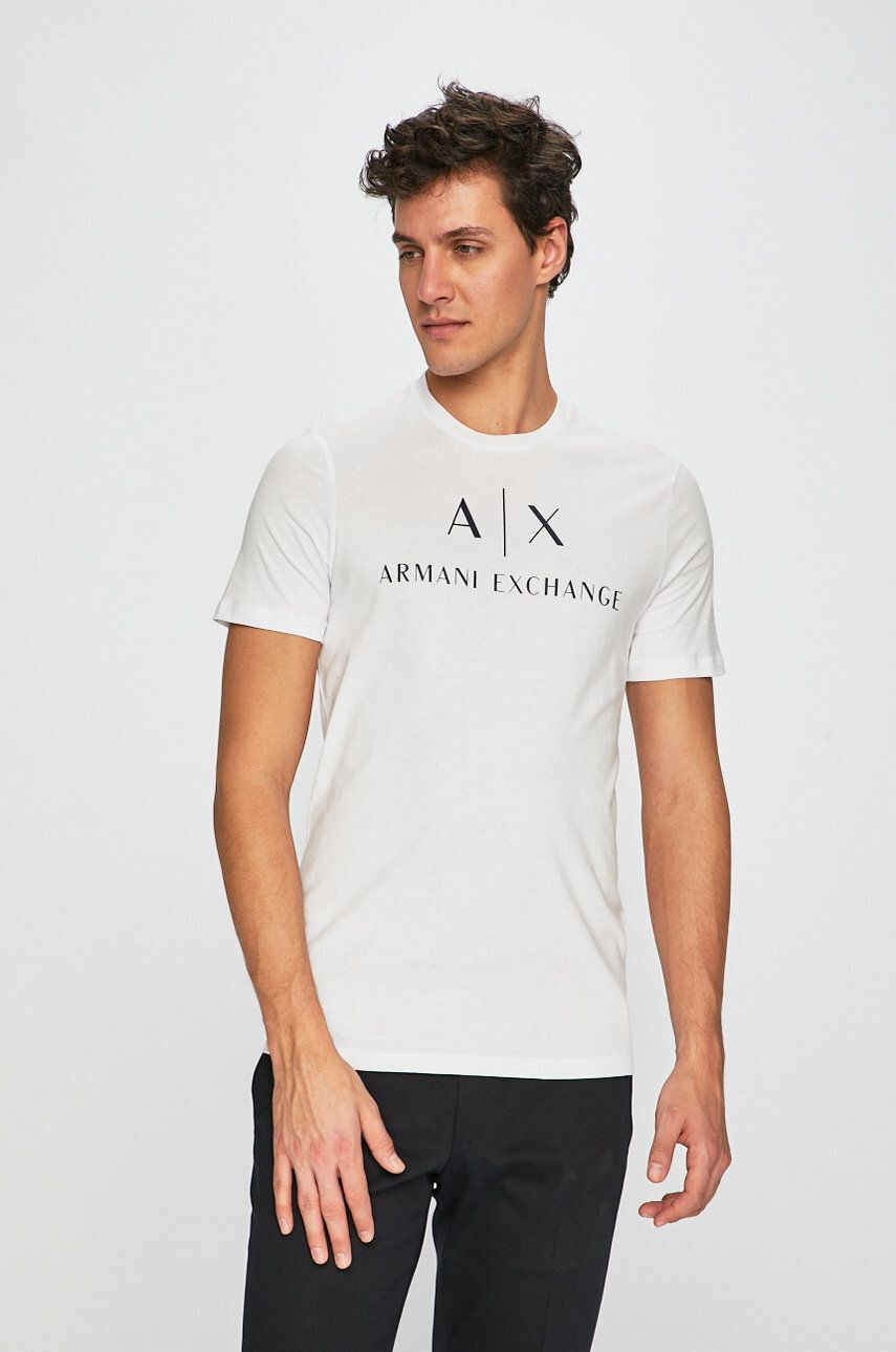 Armani Exchange t-shirt fehér férfi nyomott mintás - Pepit.hu